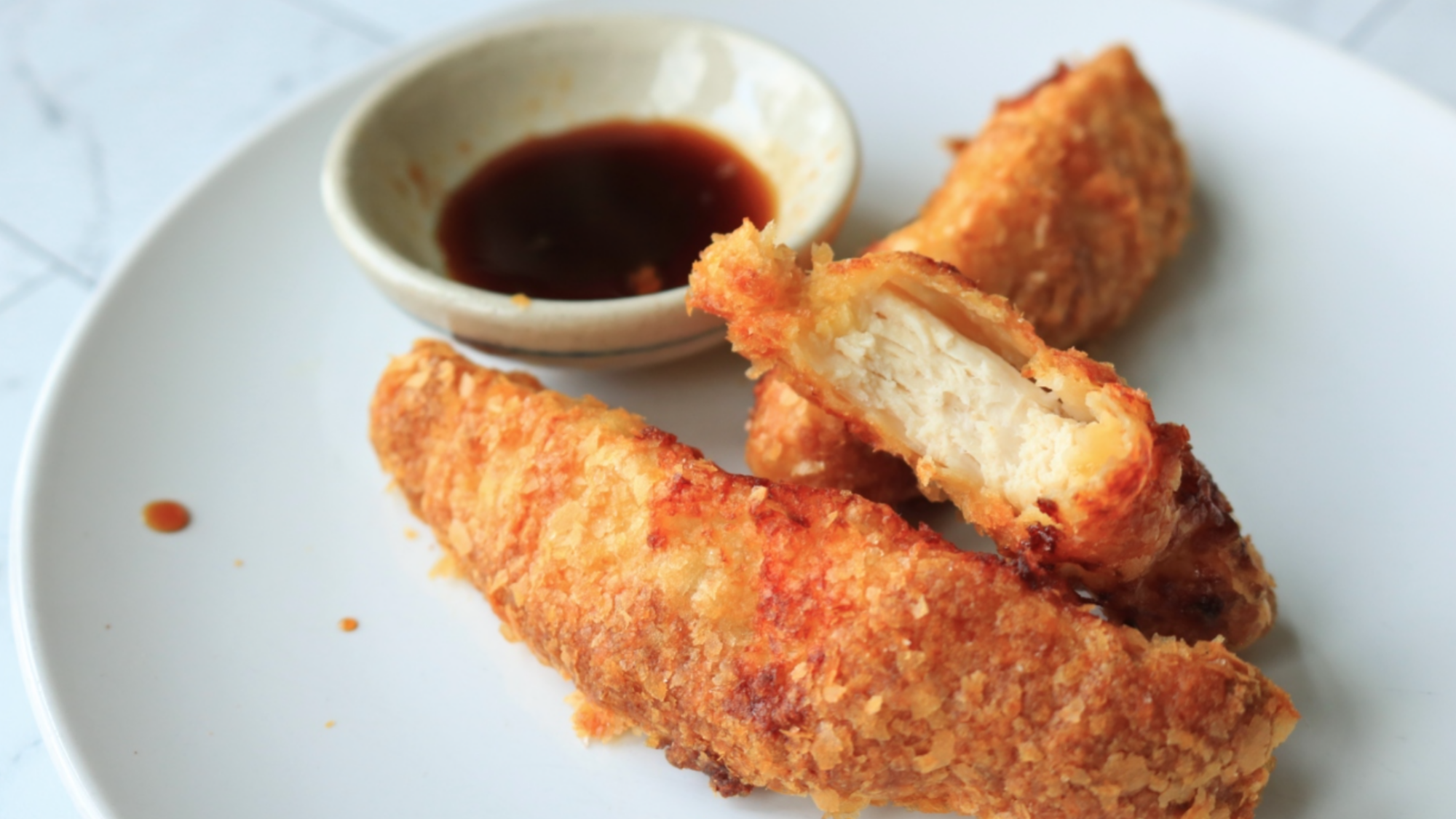 Chicken fingers on a plate